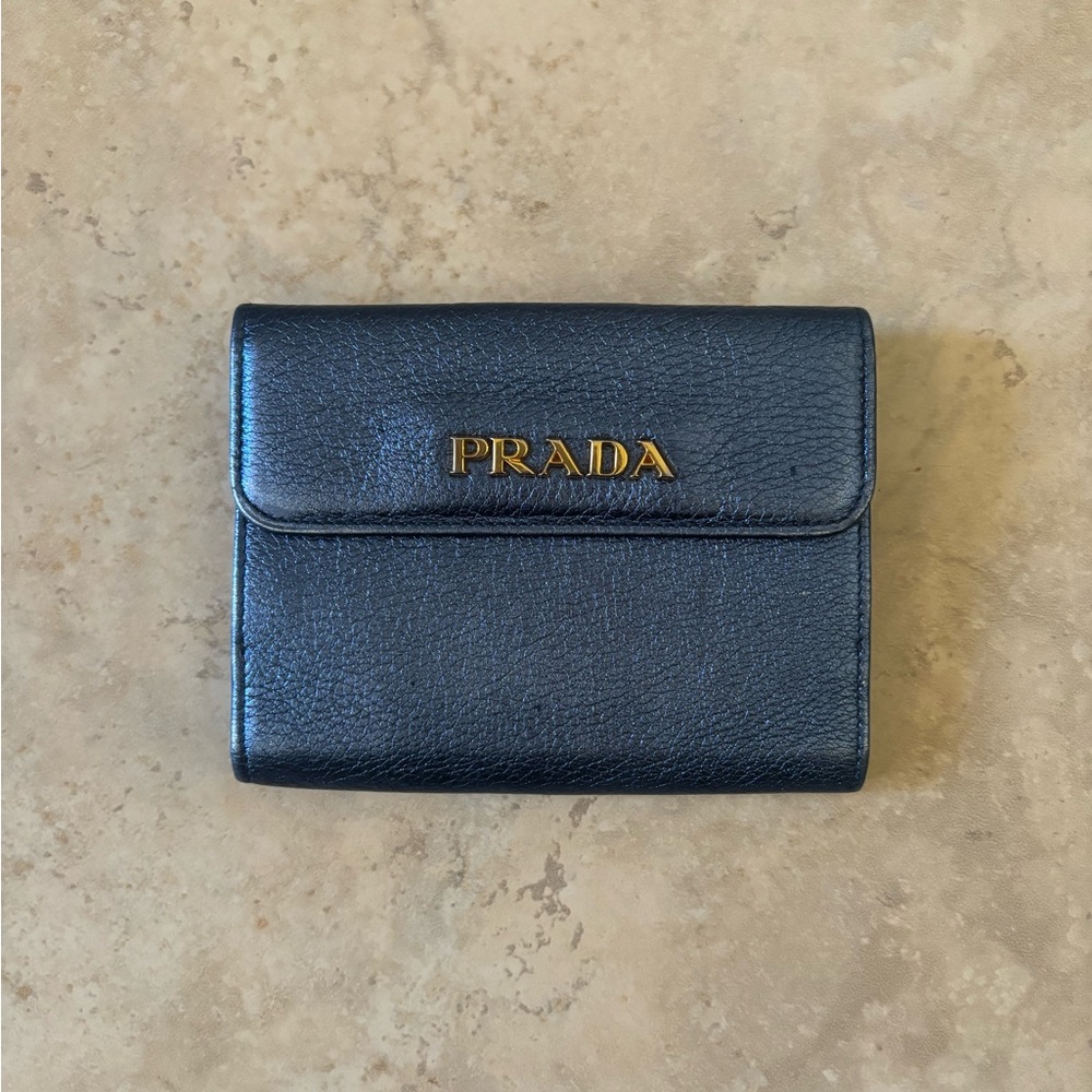 Prada Midnight Blue Leather Wallet